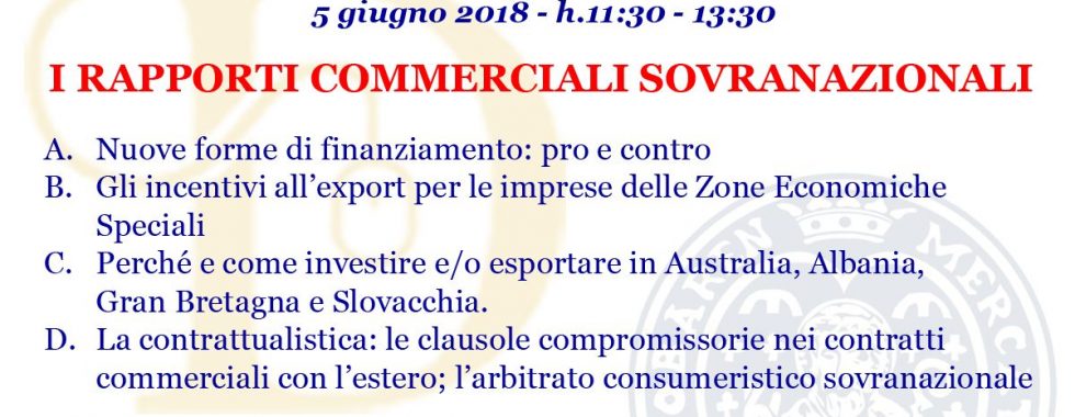 I rapporti commerciali sovranazionali